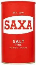 saxa salt fine 750g